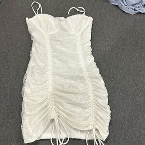 Princess Polly - White Lace Mini Dress w Ties - Size US 8 (Fits like a US 4)